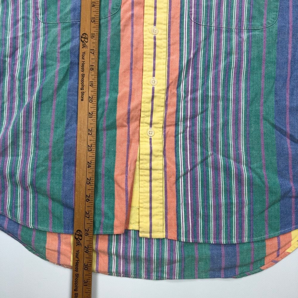 Vintage 90s John Ashford Sport Mens XL Striped Short Sleeve Shirt Boxy - Picture 4 of 8